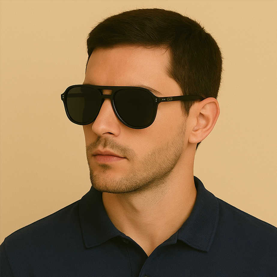 Gafas de sol greyhounders ares sun black negro pilot masculino talla 50mm - Vista de detalle