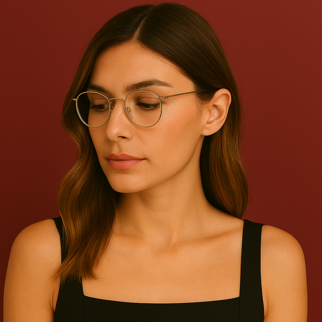 Gafas graduadas greyhounders agatsu gold dorado round unisex talla 48mm - Vista de detalle