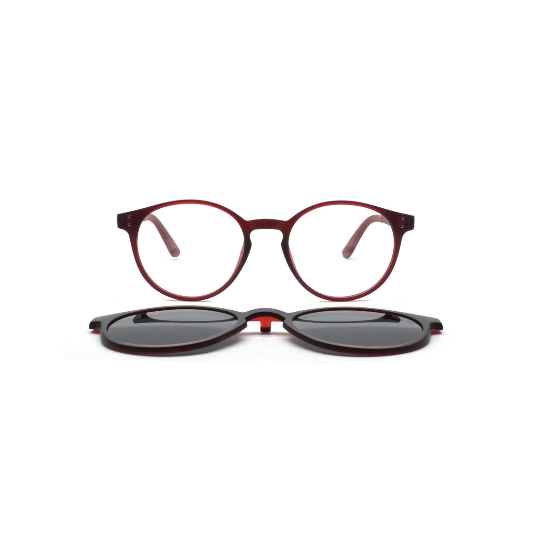 Brillen greyhounders lani + clip-on c4 burgundy rojo pantos unisex größe 48mm - Detailansicht
