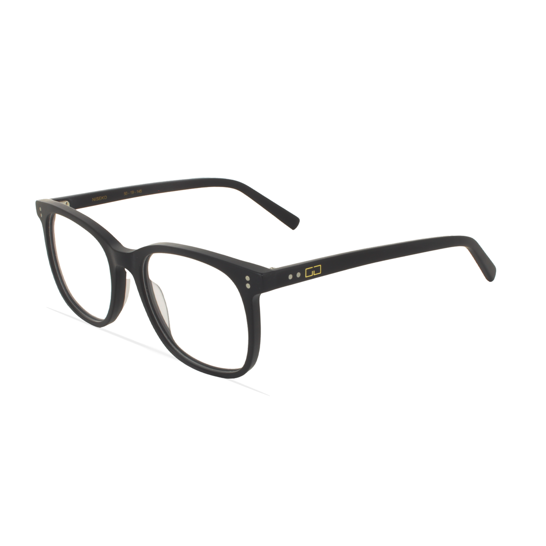 Gafas graduadas greyhounders niseko matte black negro square masculino talla 50mm - Vista de detalle