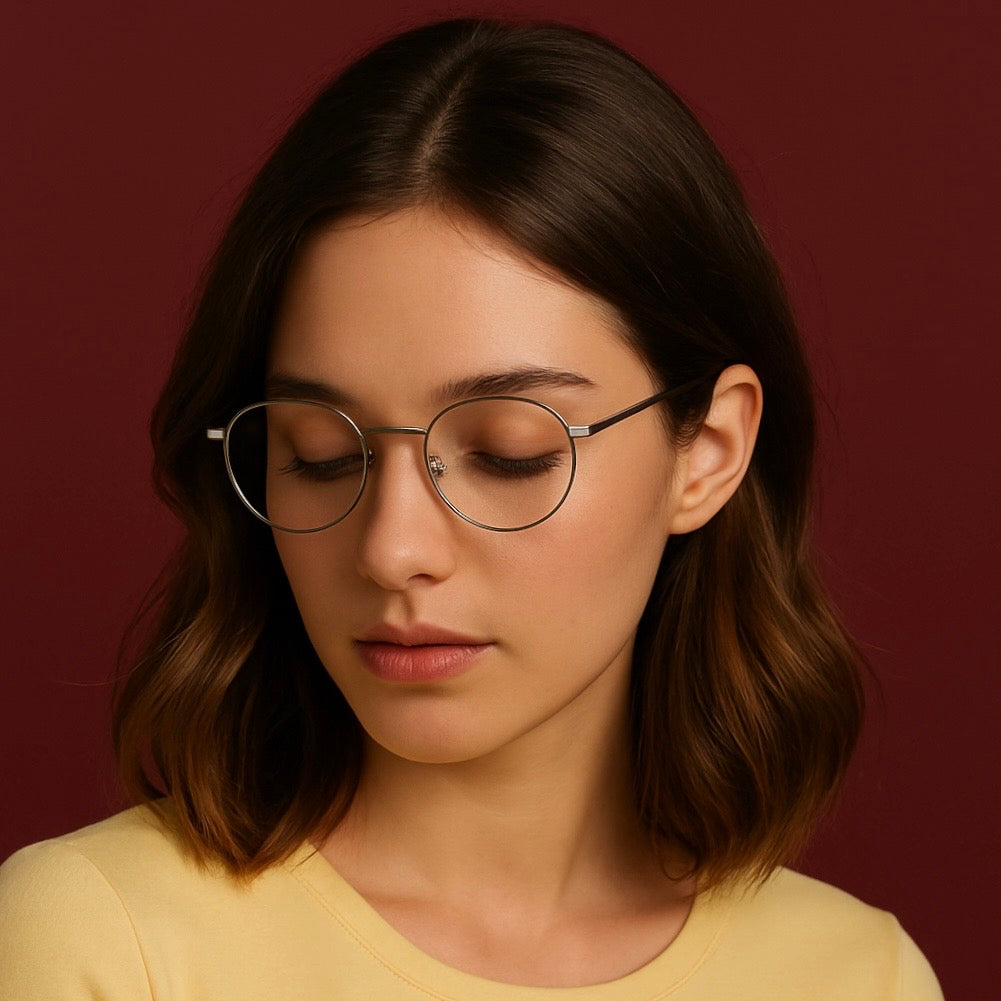 Gafas graduadas greyhounders tegewa gunmetal plateado round unisex talla 46mm - Vista de detalle