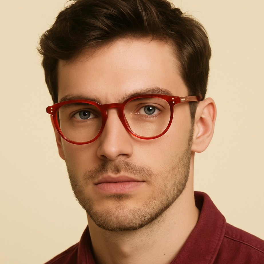 Gafas graduadas greyhounders vik red rojo round unisex talla 53mm - Vista de detalle