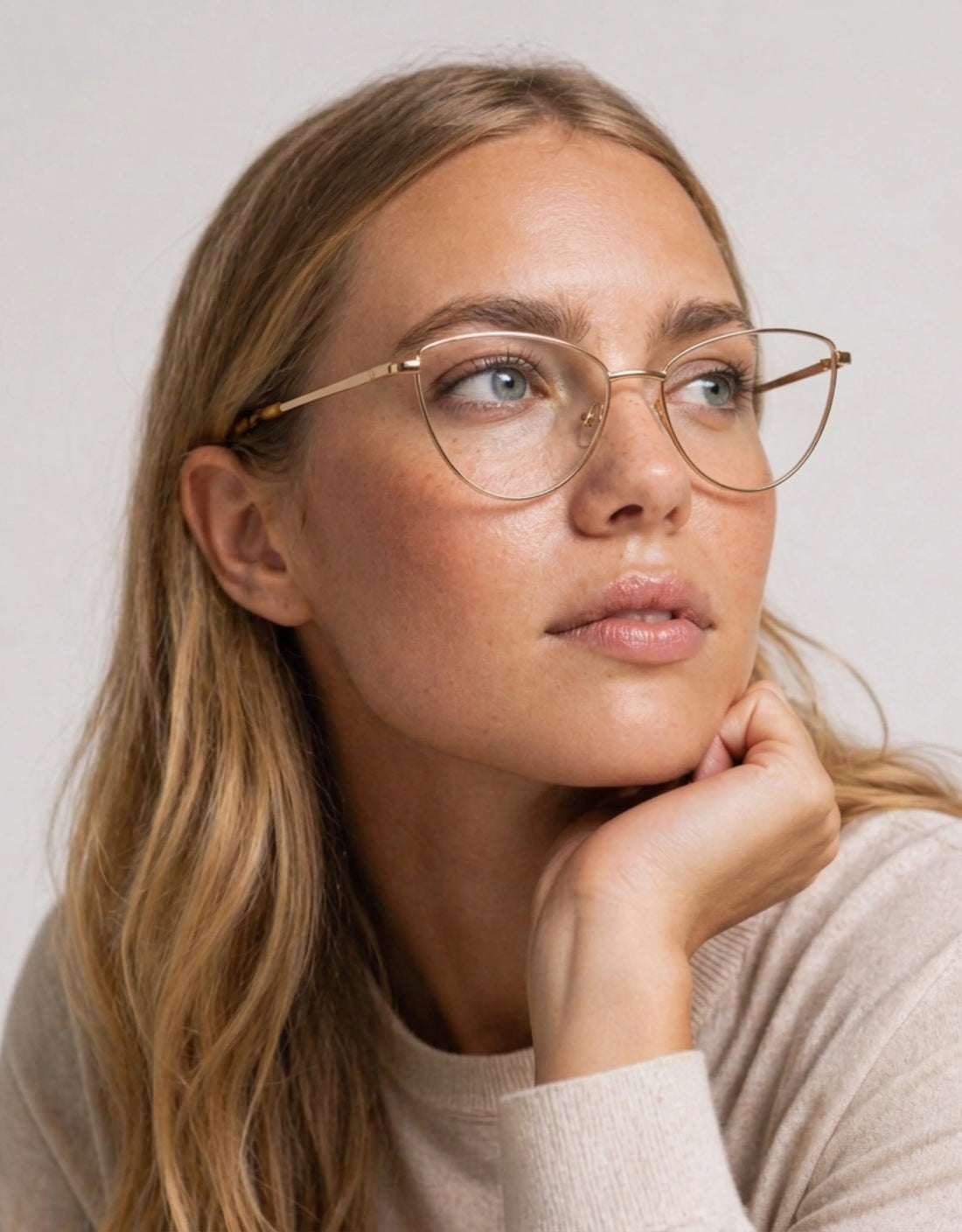 Gafas graduadas greyhounders zekei rose gold dorado cat eye femenino talla 55mm - Vista principal
